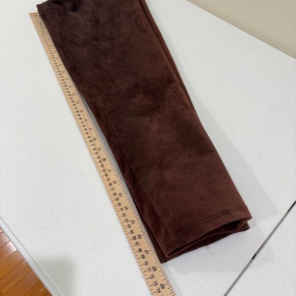 VTG Ann Taylor Chocolate Brown Suede Leather High Rise Pants Womens 2 Old Money - Picture 11 of 12